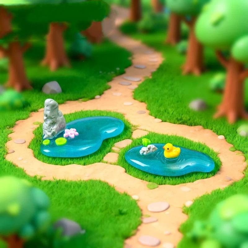 【MA】Mini Resin Pond Ornaments  - Bonsai Garden With Koi Pond 评论和价格