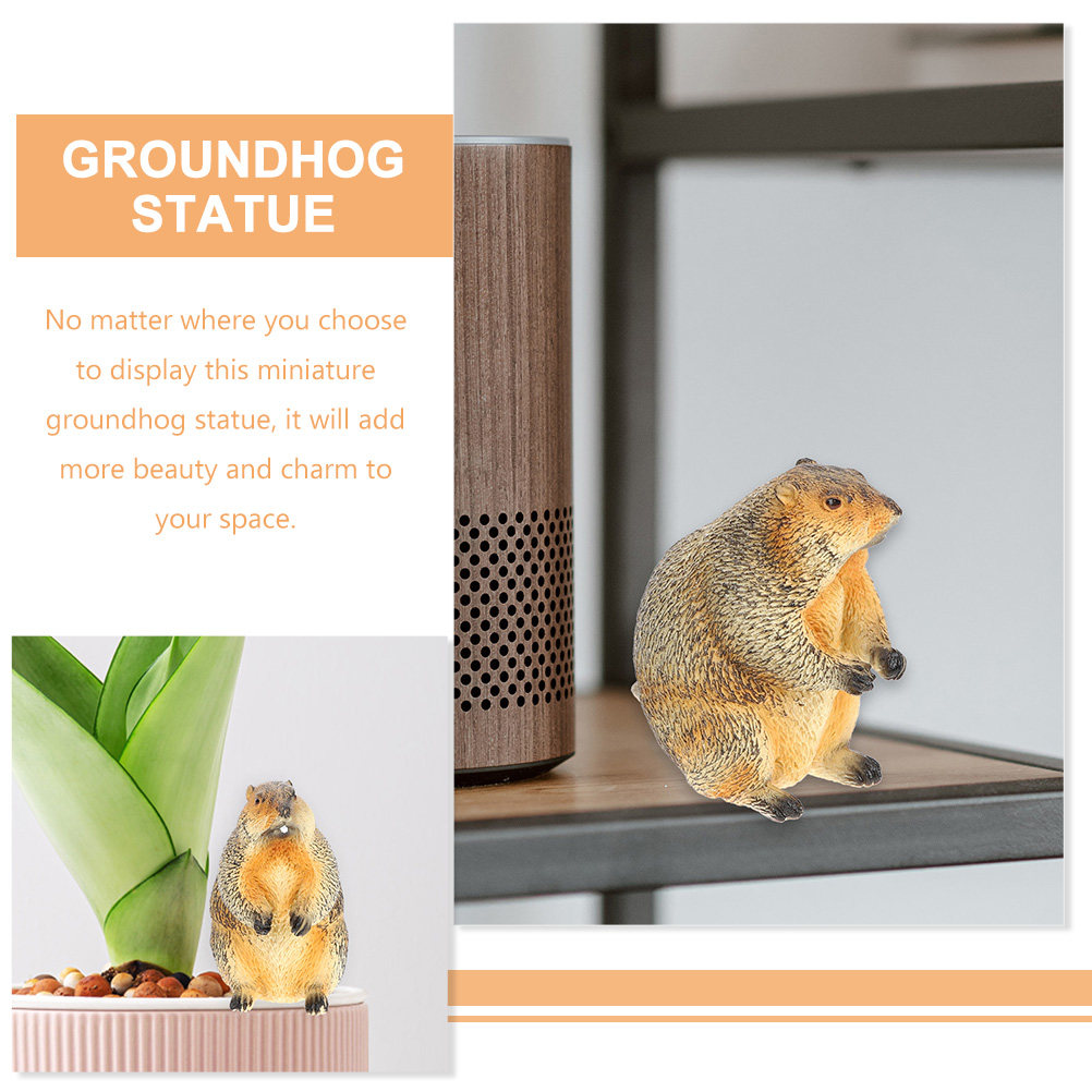 3Pcs Miniature Groundhog Statu - Bonsai Garden Desk 评论和价格