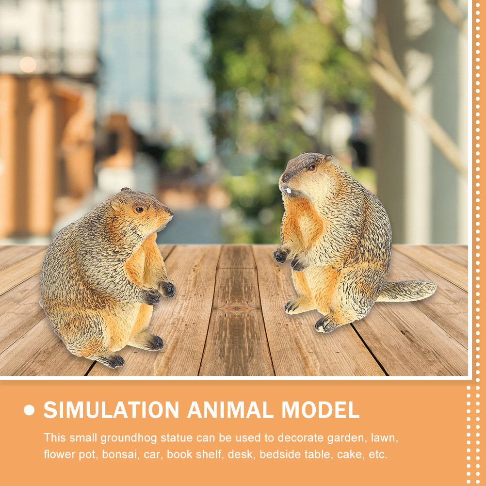 3Pcs Miniature Groundhog Statu - Bonsai Garden Desk 评论和价格