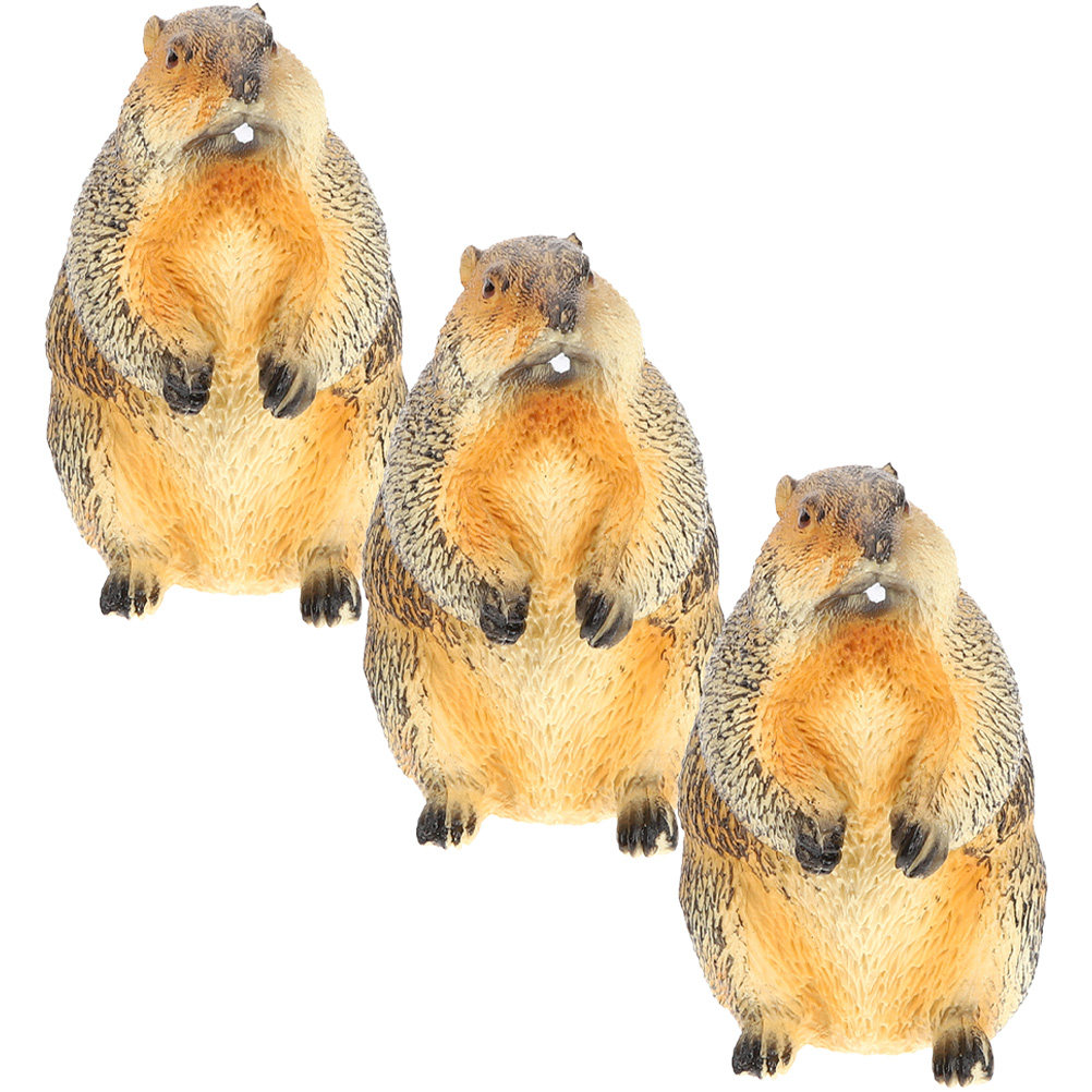 3Pcs Miniature Groundhog Statu - Bonsai Garden Desk 评论和价格