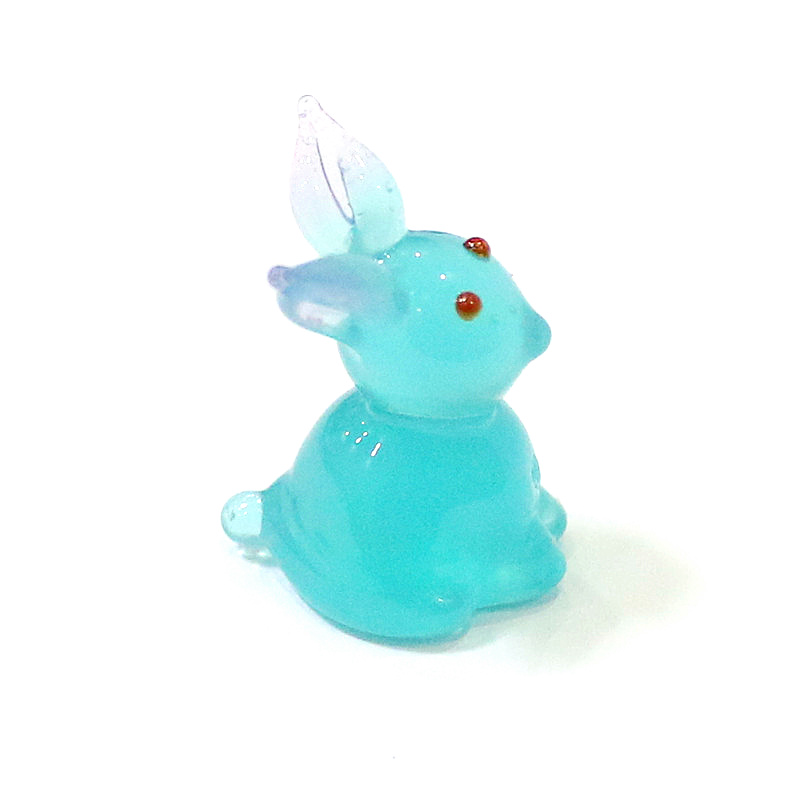 2pcs Mini Glass Bunny Figurine - Bonsai Garden Desk 评论和价格