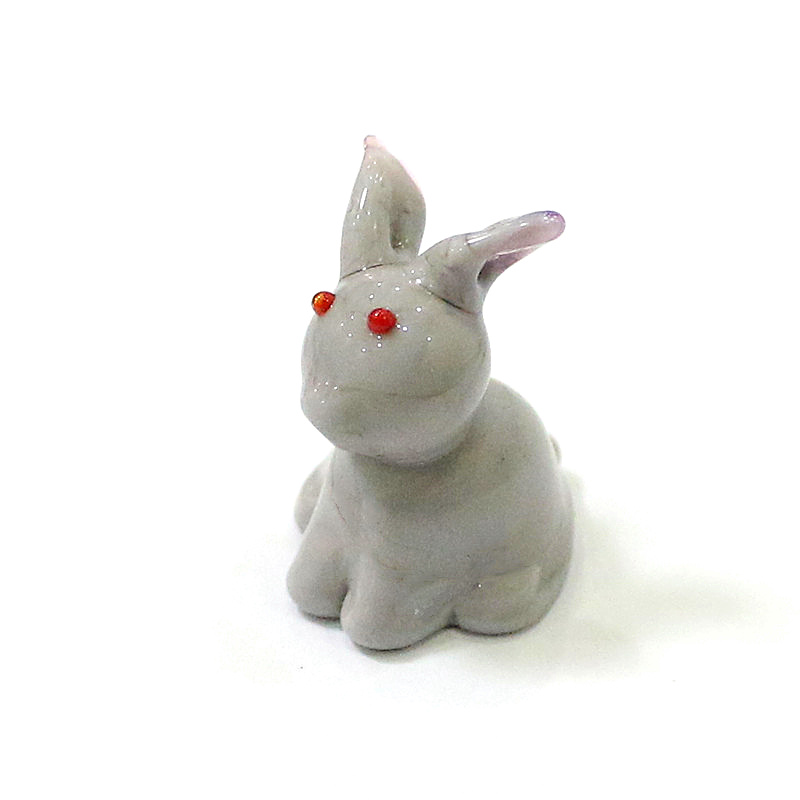 2pcs Mini Glass Bunny Figurine - Bonsai Garden Desk 评论和价格