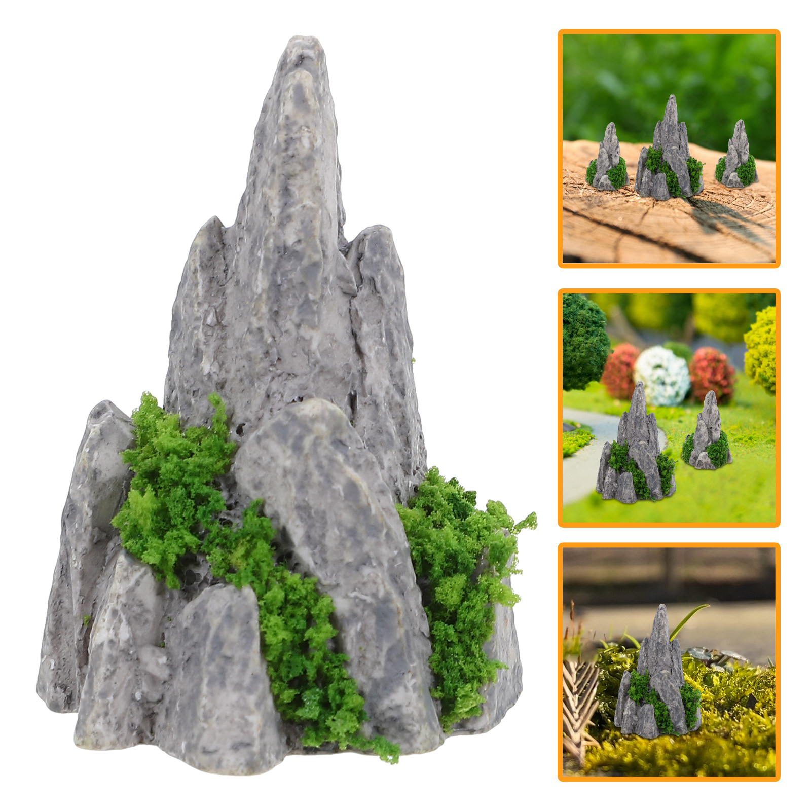 8Pcs Mini Resin Rockery Orname - Bonsai Garden Desk 评论和价格