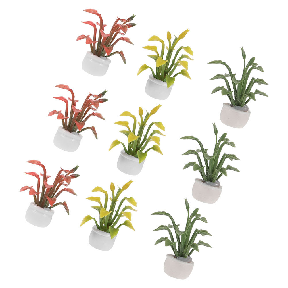 9Pcs Miniature Potted Plant Re - Bonsai Garden Desk 评论和价格